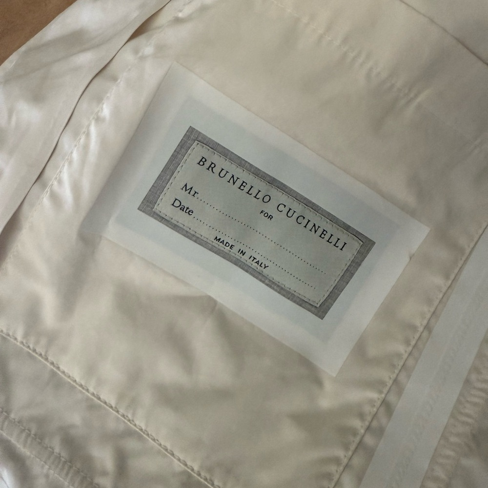 Brunello Cucinelli Mens White Nylon Jacket Sz 50/L - Picture 9 of 13